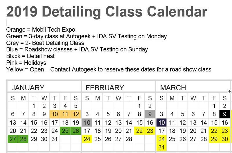 When are the Autogeek Detailing Classes Mike Phillips